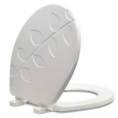 Bemis Bemis 39SLOW (White) Mayfair series Vineyard Sculptured Wood Round Toilet Seat, Slow-Close - Image 4