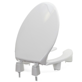 Bemis Bemis 3L2150T (White) 3" Lift Medic-Aid Plastic Elongated Toilet Seat w/ DuraGuard, Heavy-Duty - Image 1