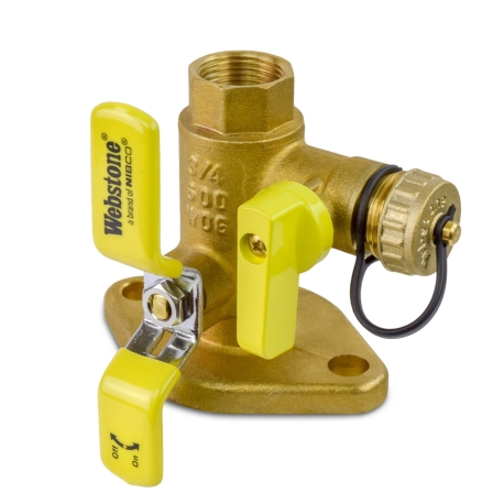 Webstone Valves 3/4" IPS Isolator Flange Valve with Drain