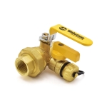 3/4" NPT Threaded Union Brass Ball Valve w/ Hose Drain, Full Port