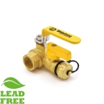 3/4" NPT Threaded Brass Ball Valve w/ Hose Drain, Full Port (Lead-Free)