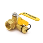 1" NPT Threaded Brass Ball Valve w/ Hose Drain, Full Port