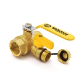Webstone Valves 1" NPT Threaded Brass Ball Valve w/ Hose Drain, Full Port - Image 2