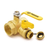 Webstone Valves 1-1/4" NPT Threaded Brass Ball Valve w/ Hose Drain, Full Port - Image 2
