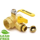 Webstone Valves 1-1/4" NPT Threaded Brass Ball Valve w/ Hose Drain, Full Port (Lead-Free) - Image 2