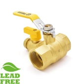 Webstone Valves 1-1/4" NPT Threaded Brass Ball Valve w/ Hose Drain, Full Port (Lead-Free) - Image 3