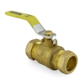 Webstone Valves 1" Compression (1-1/8" OD) Brass Ball Valve, Full Port (Lead-Free) - Image 1