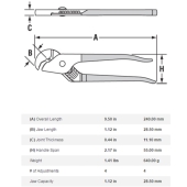 Channellock 410 Channellock 9.5" Nutbuster Tongue and Groove Plier w/ Parrot Nose, 1.12" Jaw Capacity - Image 4