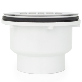 Oatey 2" Hub, Solvent Weld PVC Shower Base/Module Drain w/ Snap-in Strainer, Receptor Base - Image 2