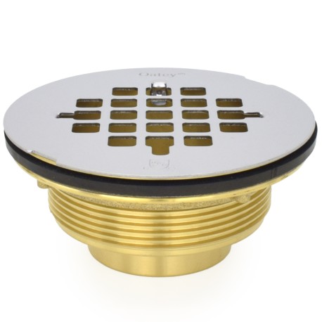 Oatey 1-1/2" FIP Threaded, Brass Shower Base/Module Drain w/ Snap-in Strainer