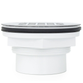Oatey 2" Hub, Solvent Weld PVC Shower Base/Module Drain w/ Snap-in Strainer, Locknut Style - Image 2