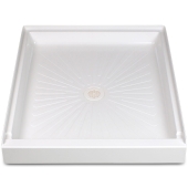 Mustee 42" x 36" DuraBase Rectangular Shower Base, Single Threshold (on 36" side), White - Image 1