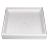 Mustee 42" x 42" DuraBase Square Shower Base, Single Threshold, White - Image 1
