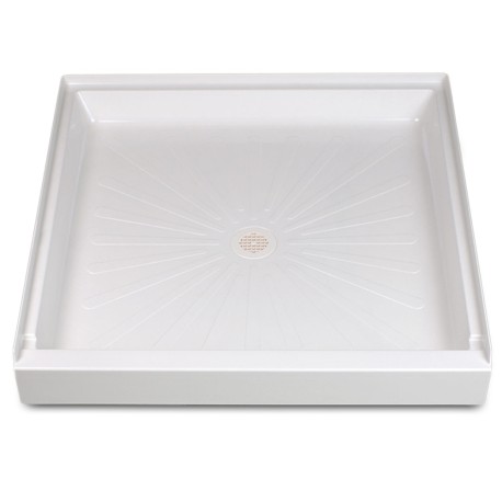 Mustee 42" x 42" DuraBase Square Shower Base, Single Threshold, White