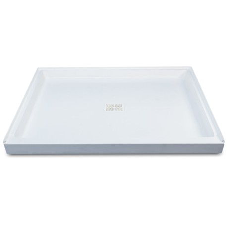 Mustee 42" x 60" DuraBase Rectangular Shower Base, Single Threshold, White