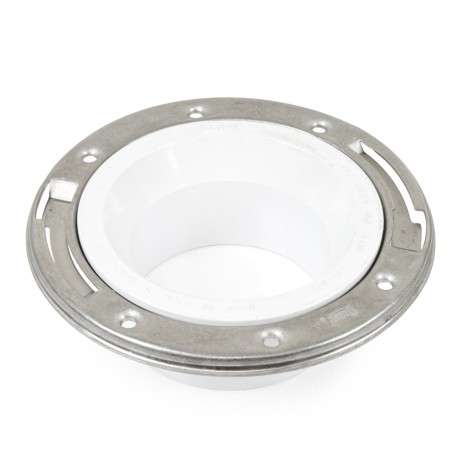 Oatey 3" Hub x 4" Inside Fit, Fast Set PVC Closet Flange w/ St. Steel Ring