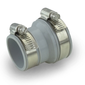 Matco-Norca 1-1/2" Drain (PVC or IPS) x 1-1/4" Tubular (Brass or Plastic) Flexible Rubber Coupling - Image 1