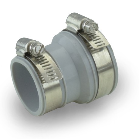 Matco-Norca 1-1/2" Drain (PVC or IPS) x 1-1/4" Tubular (Brass or Plastic) Flexible Rubber Coupling