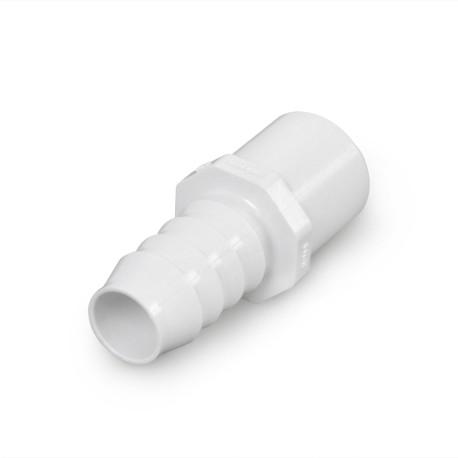 Spears 3/4" Barbed Insert x 3/4" Spigot PVC Adapter, Sch 40, White