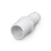 Spears 3/4" Barbed Insert x 3/4" Spigot (1/2" Socket) Nesting PVC Adapter, Sch 40, White - Image 2