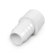 Spears 1" Barbed Insert x 1" Spigot PVC Adapter, Sch 40, White - Image 1
