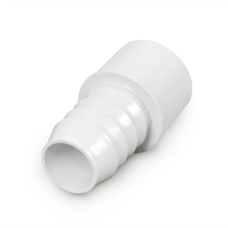Spears 1" Barbed Insert x 1" Spigot PVC Adapter, Sch 40, White