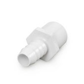 Spears 3/4" Barbed Insert x 1" Spigot (3/4" Socket) Nesting PVC Adapter, Sch 40, White - Image 1