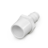 Spears 3/4" Barbed Insert x 1" Spigot (3/4" Socket) Nesting PVC Adapter, Sch 40, White - Image 2