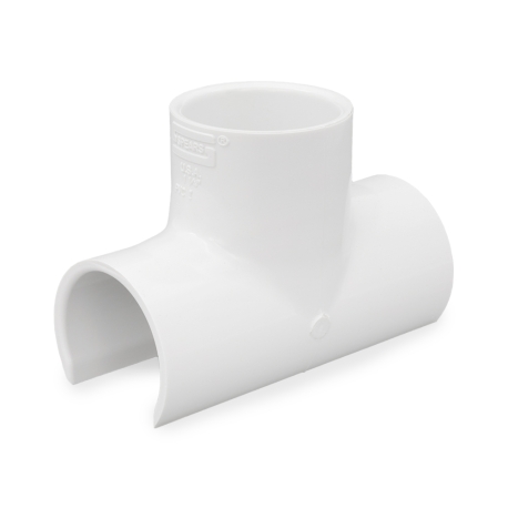 Spears 1-1/4" PVC Pipe x 1-1/4" Socket, Snap-On Saddle Tee, Sch 40