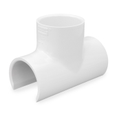 Spears 1-1/2" PVC Pipe x 1-1/2" Socket, Snap-On Saddle Tee, Sch 40 - Image 1