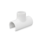 Spears 3/4" PVC Pipe x 1/2" Socket, Snap-On Saddle Tee, Sch 40 - Image 1