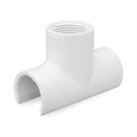 Spears 1" PVC Pipe x 1" FIP Threaded, Snap-On Saddle Tee, Sch 40