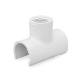 Spears 3/4" PVC Pipe x 1/2" FIP Threaded, Snap-On Saddle Tee, Sch 40 - Image 1