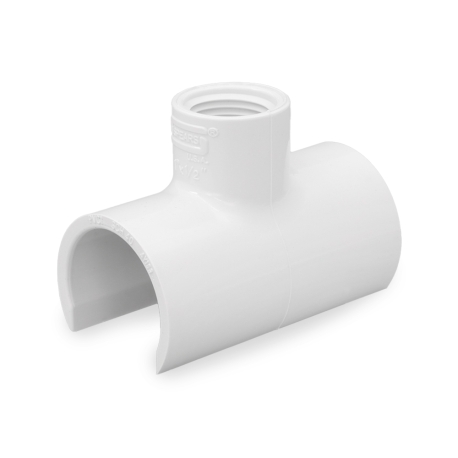 Spears 1" PVC Pipe x 1/2" FIP Threaded, Snap-On Saddle Tee, Sch 40