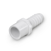 1/2" Barbed Insert x 1/2" Spigot PVC Adapter, Sch 40, White Spears