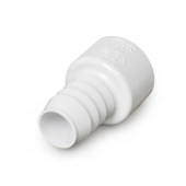 Spears 1" Barbed Insert x 1" Socket PVC Adapter, Sch 40, White - Image 1
