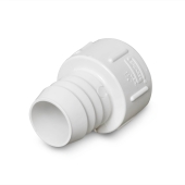 Spears 1-1/4" Barbed Insert x 1-1/4" Socket PVC Adapter, Sch 40, White - Image 2