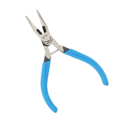 Channellock 47S Channellock 5" High-Leverage Long Nose Plier w/ Side Cutter, Spring-Loaded