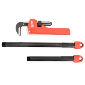 Cheater Steel Adjustable (10"/18"/24") Pipe Wrench, 2-7/8" Jaw Capacity Milwaukee