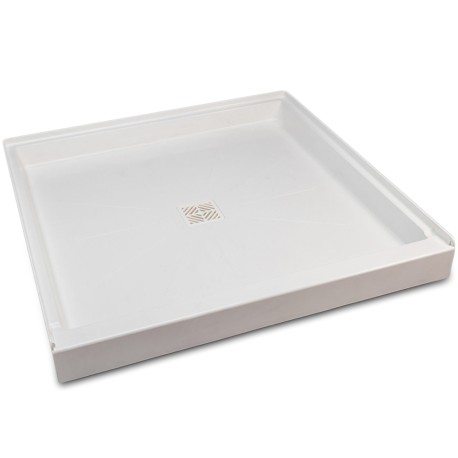 Mustee 48" x 48" DuraBase Square Shower Base, Single Threshold, White