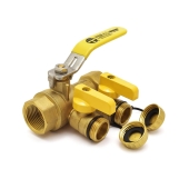 Webstone Valves 1" NPT Threaded Purge & Fill Ball Valve w/ Hose Drains - Image 2