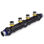 Viega 4-Port PEX Press Manifold, Open, 3/4" x 3/4" x 1/2" - Image 1