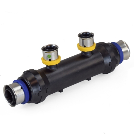 Viega 2-Port PEX Press Manifold, Open, 3/4" x 3/4" x 1/2"