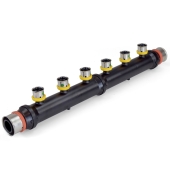 Viega 6-Port PEX Press Manifold, Open, 1" x 1" x 1/2" - Image 1