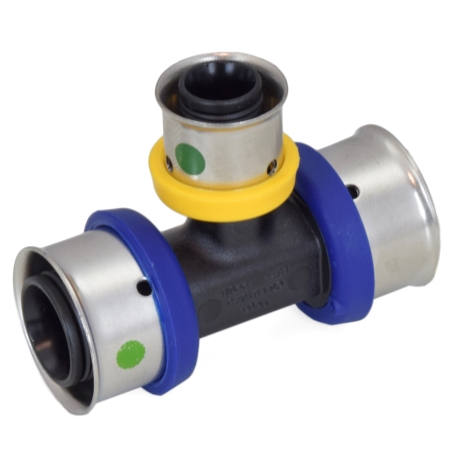 Viega 3/4" x 3/4" x 1/2" PEX Press Tee, Poly Alloy, Lead-Free