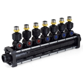 Viega 7-Port MiniBloc 1/2" PEX Press PolyAlloy Dual Manifold, (3) Hot & (4) Cold - Image 2