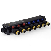 Viega 7-Port MiniBloc 1/2" PEX Press PolyAlloy Dual Manifold, (3) Hot & (4) Cold - Image 3