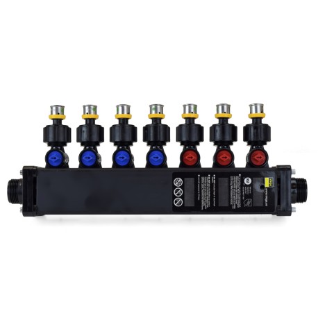 Viega 7-Port MiniBloc 1/2" PEX Press PolyAlloy Dual Manifold, (3) Hot & (4) Cold