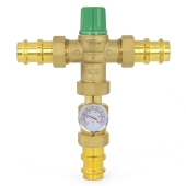 Taco 3/4" Union Press Mixing Valve w/ Temperature Gauge (Lead-Free), 85-175F - Image 1