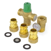 Taco 3/4" Union Press Mixing Valve w/ Temperature Gauge (Lead-Free), 85-175F - Image 2